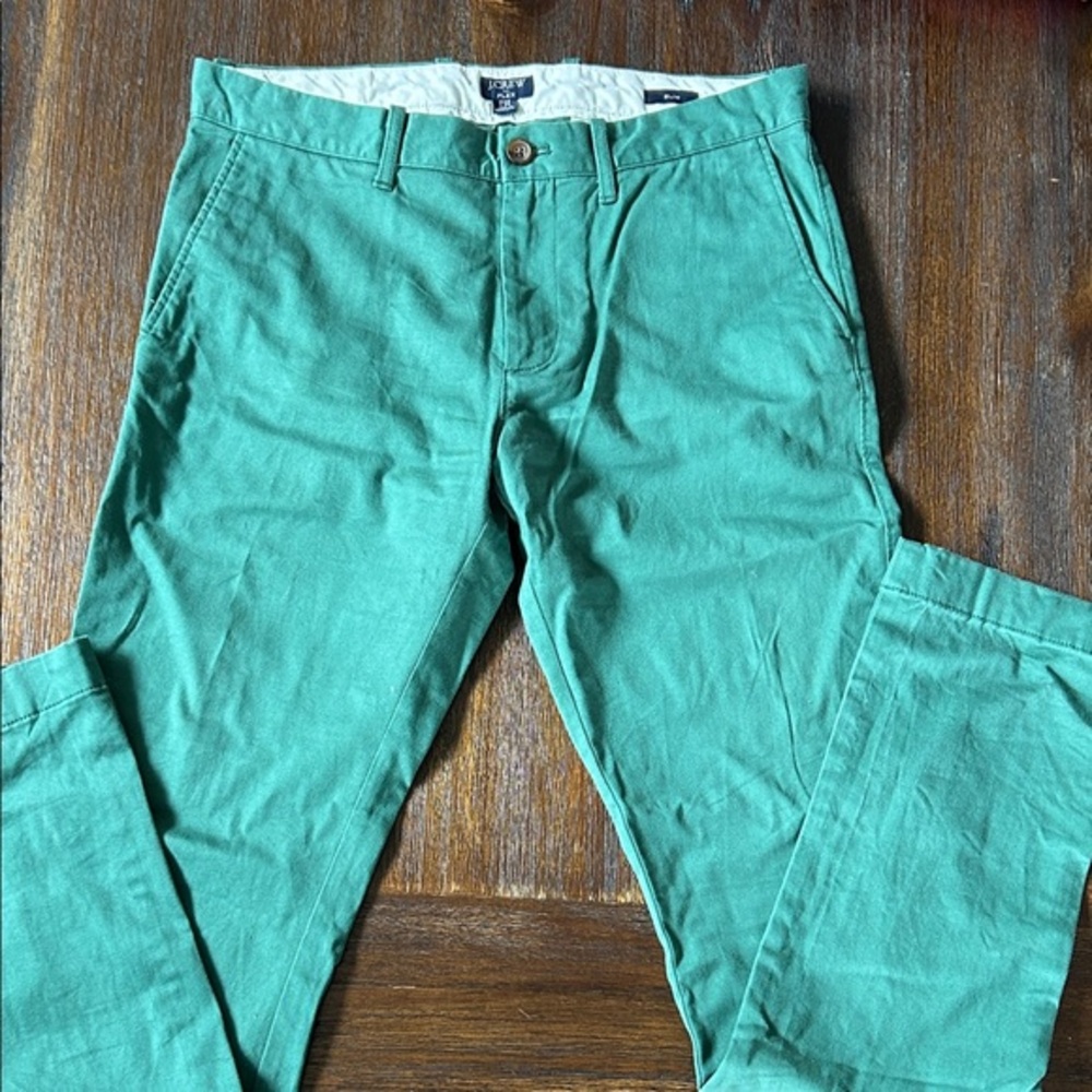 J. Crew Men's Flex Slim spruce green  Chinos